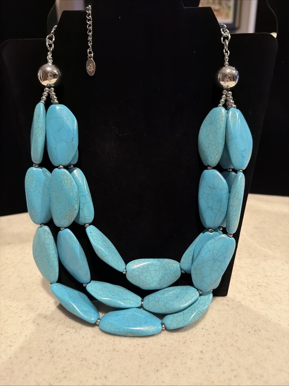 Authentic Paparazzi Zi Collection "The Tonya" Blue Howlite Multi-Strand Necklace